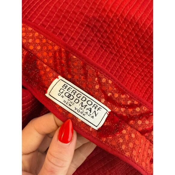 Vintage Aurora Ruffolo Christian Ruperto Red Sequin Button Cardigan Party Sz XL - Picture 3 of 7